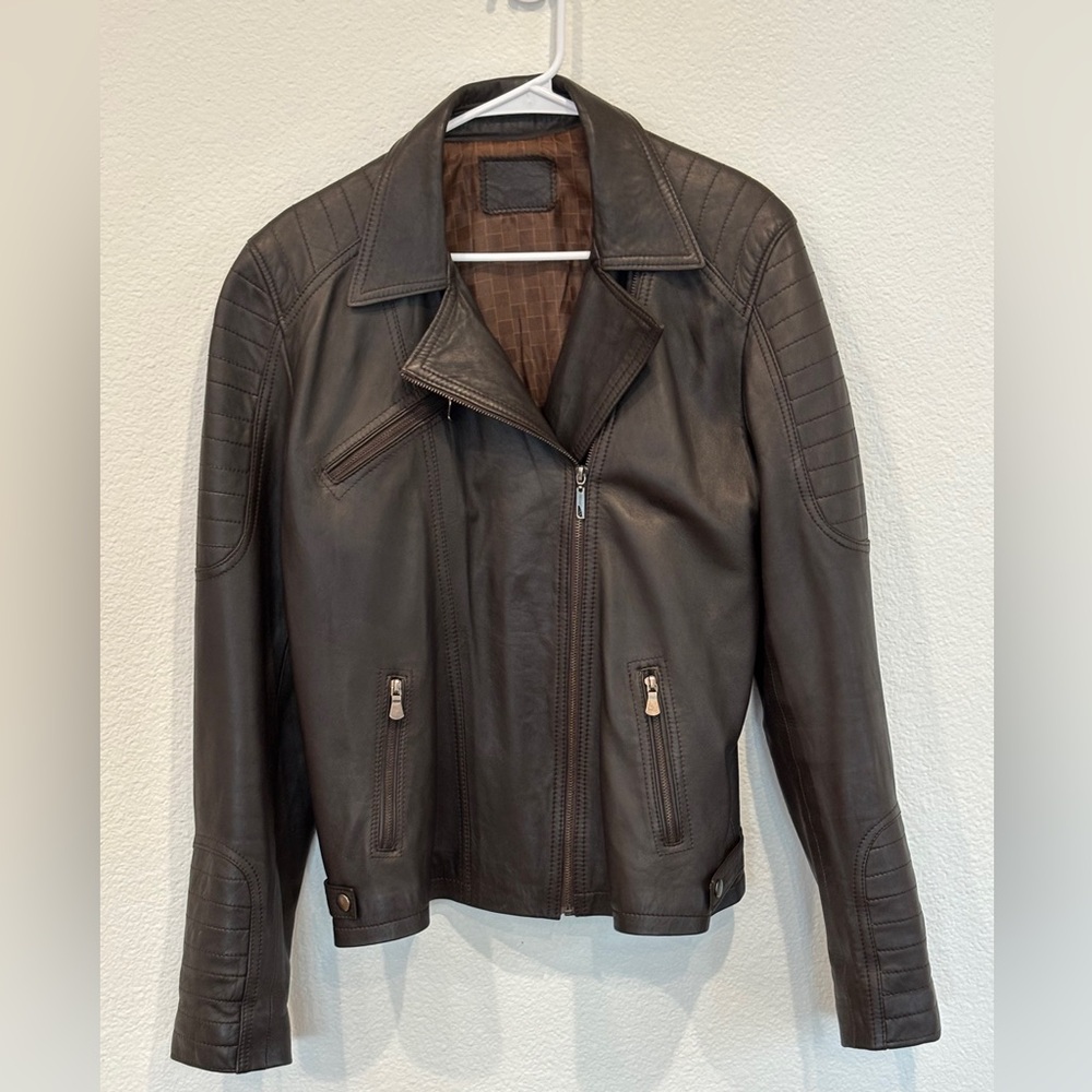 Classic Brown Leather Jacket - Made/Bought in Morocco-XXL